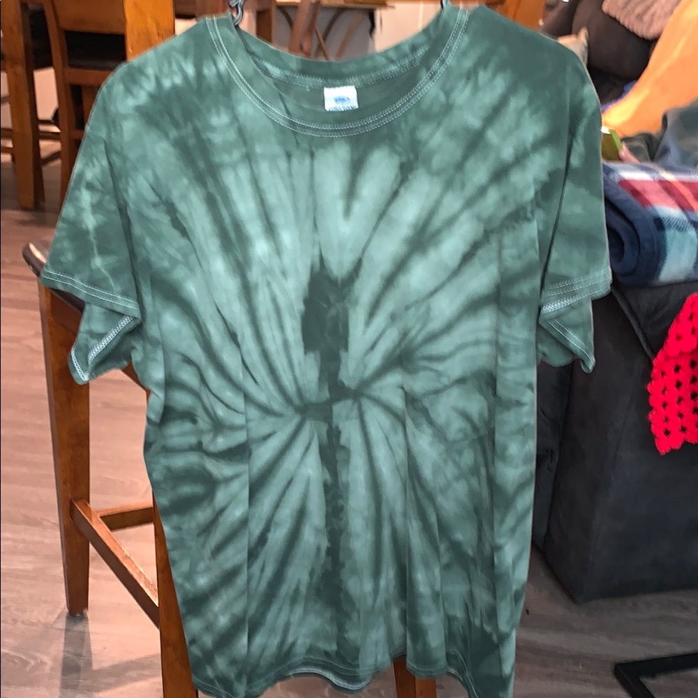 Color tone womens Green Tie-Dye Short Sleeve Tee
